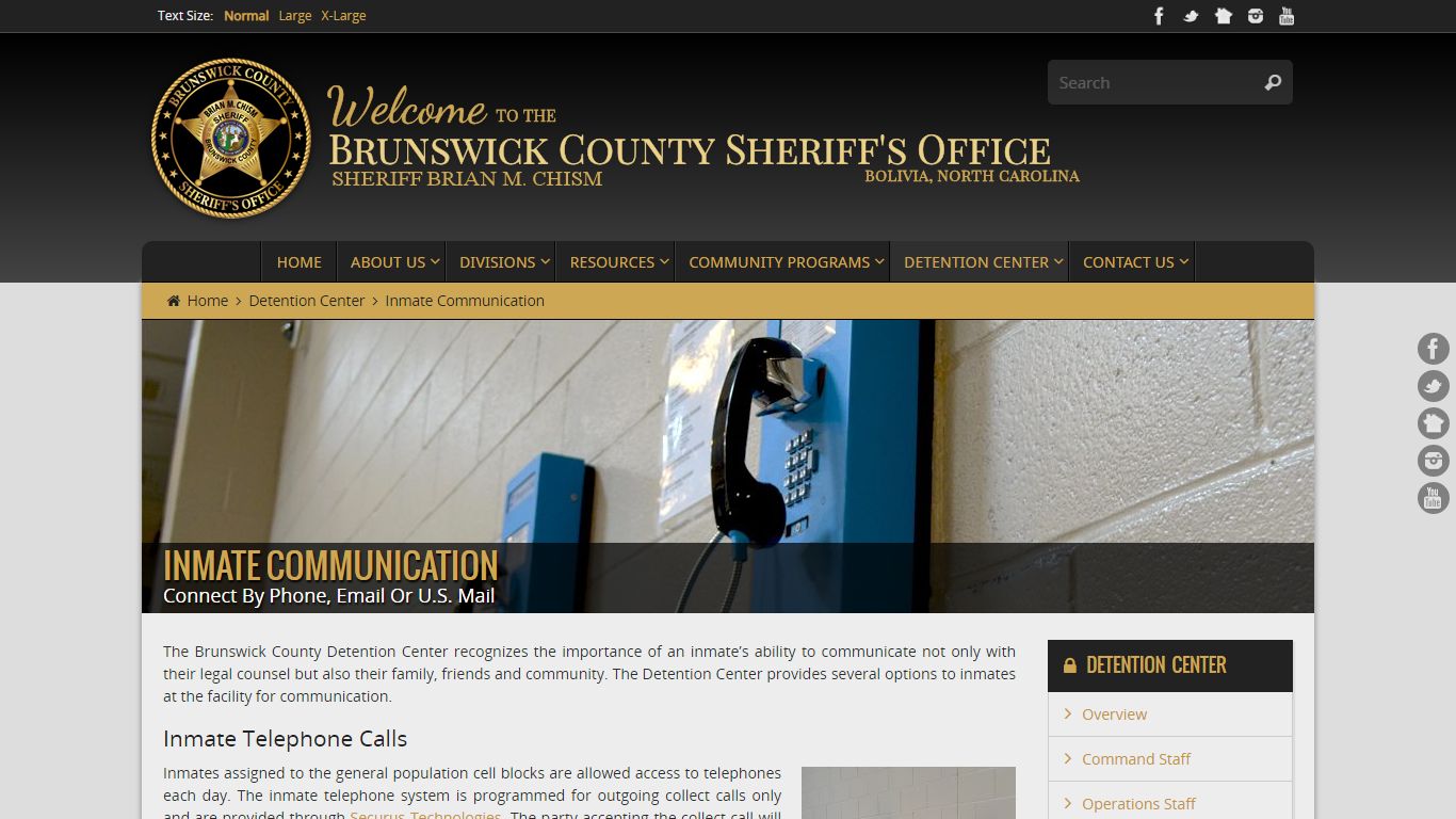 Inmate Communication | Brunswick County Sheriff's Office