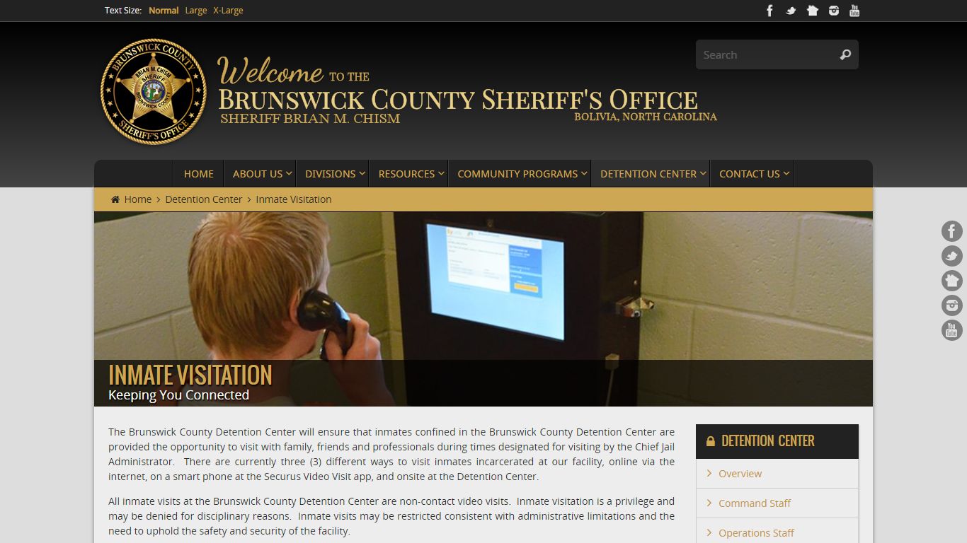 Inmate Visitation | Brunswick County Sheriff's Office